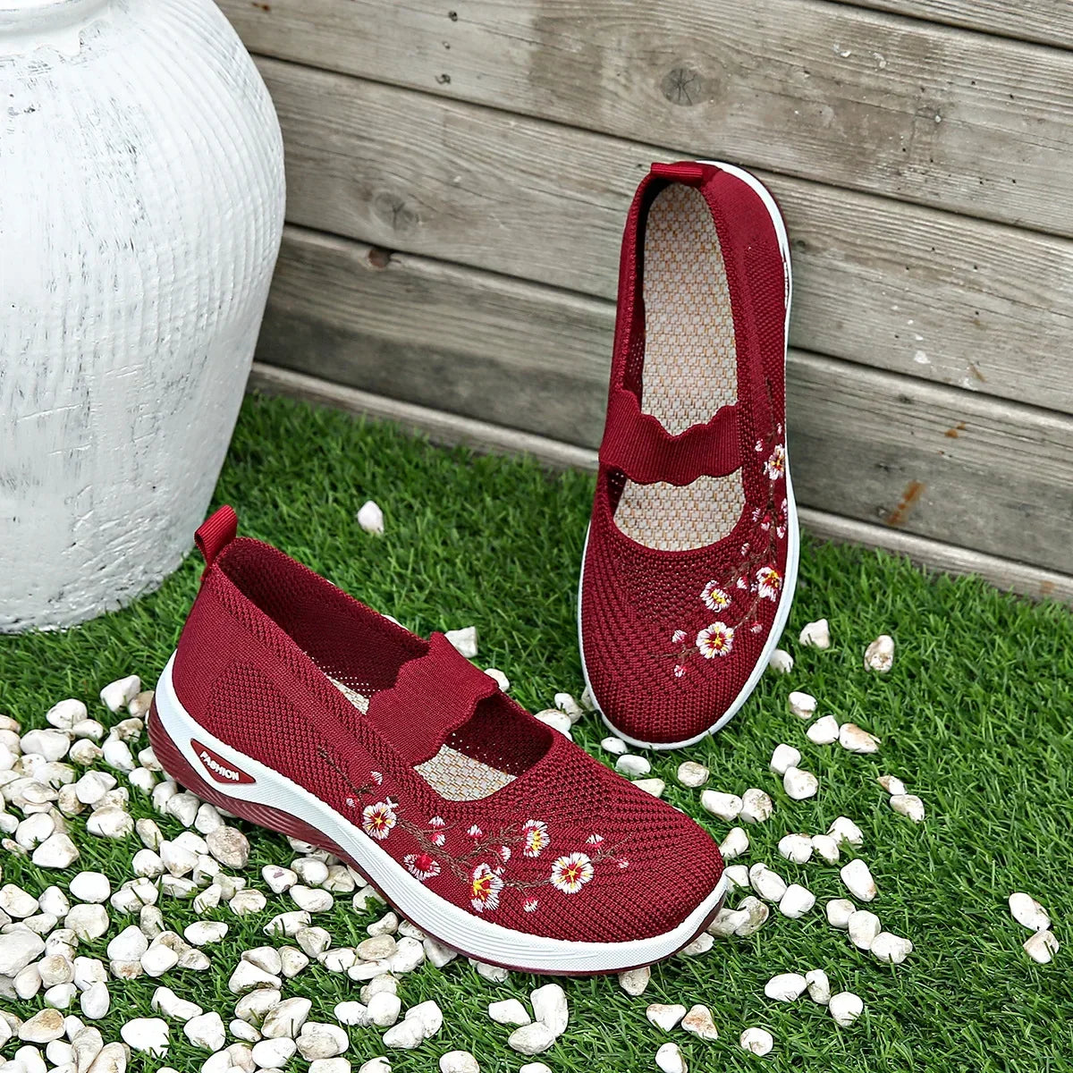 Elvira Bekväm Blommig Sneaker