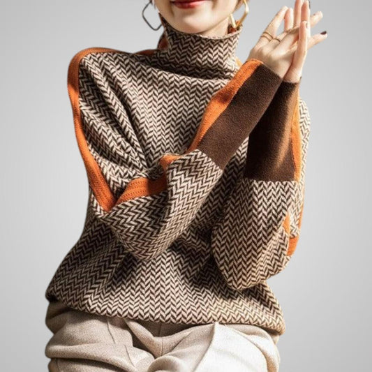 Tindra Stickad Polotröja med Ränder