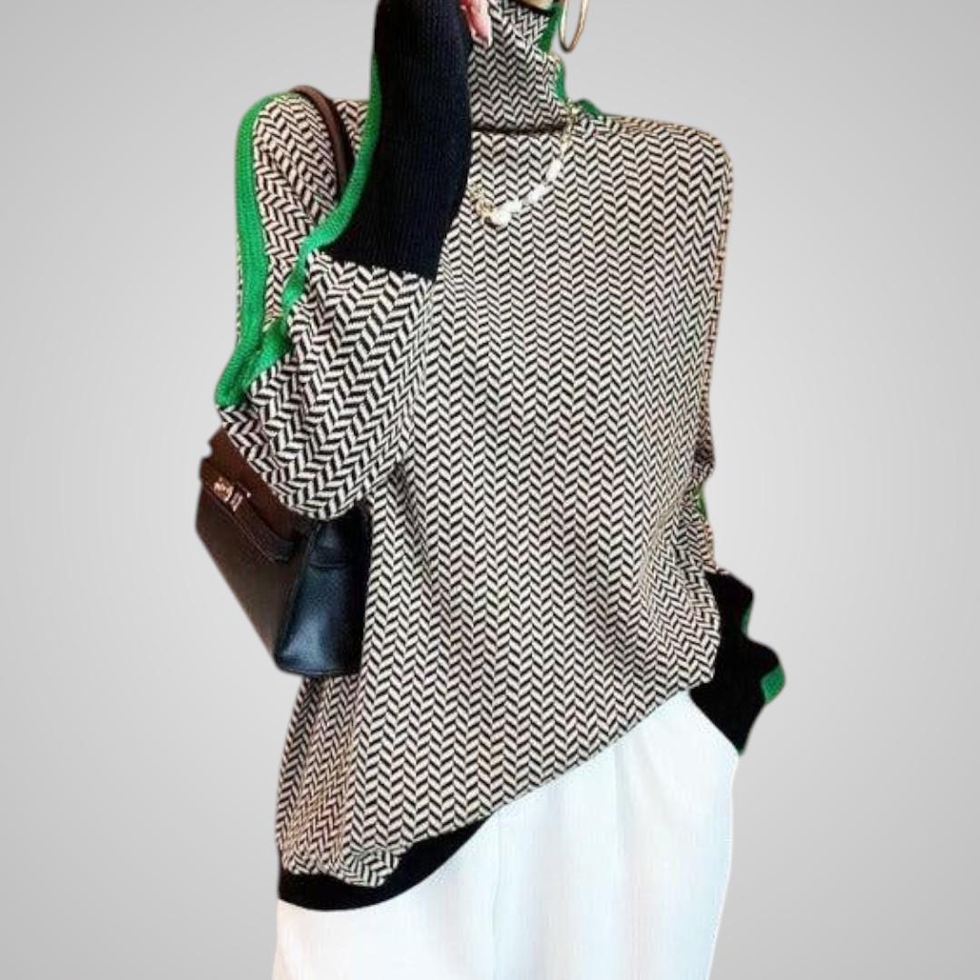 Tindra Stickad Polotröja med Ränder