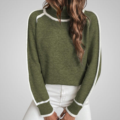Malin Stickad Tröja med Kontrastkant