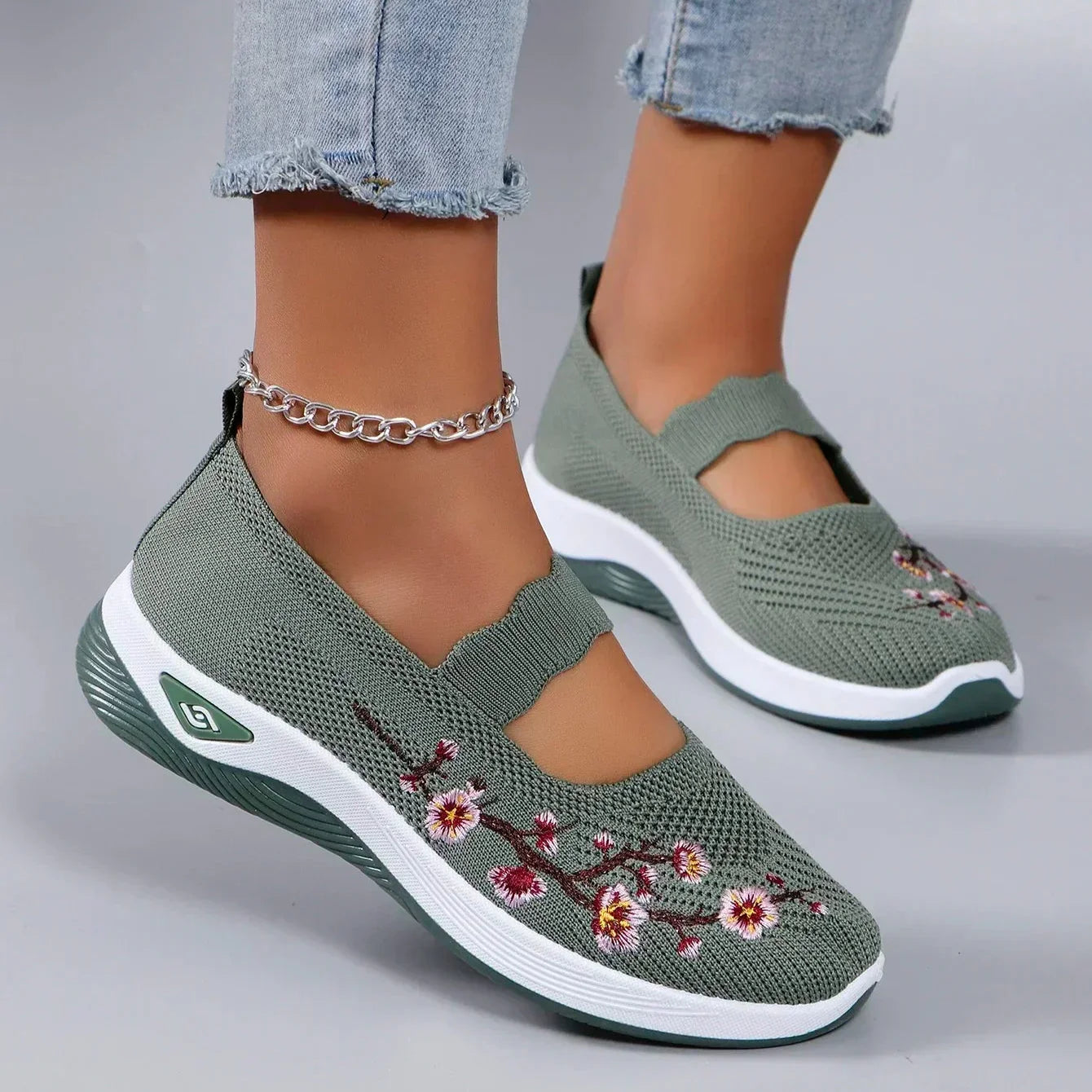 Elvira Bekväm Blommig Sneaker